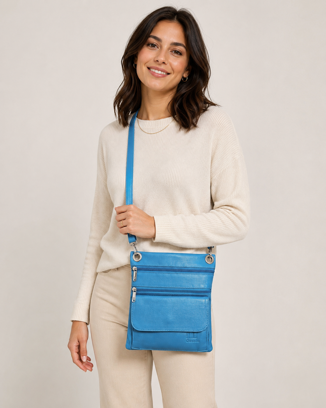 Turquoise Aqua Blue Leather Handbag