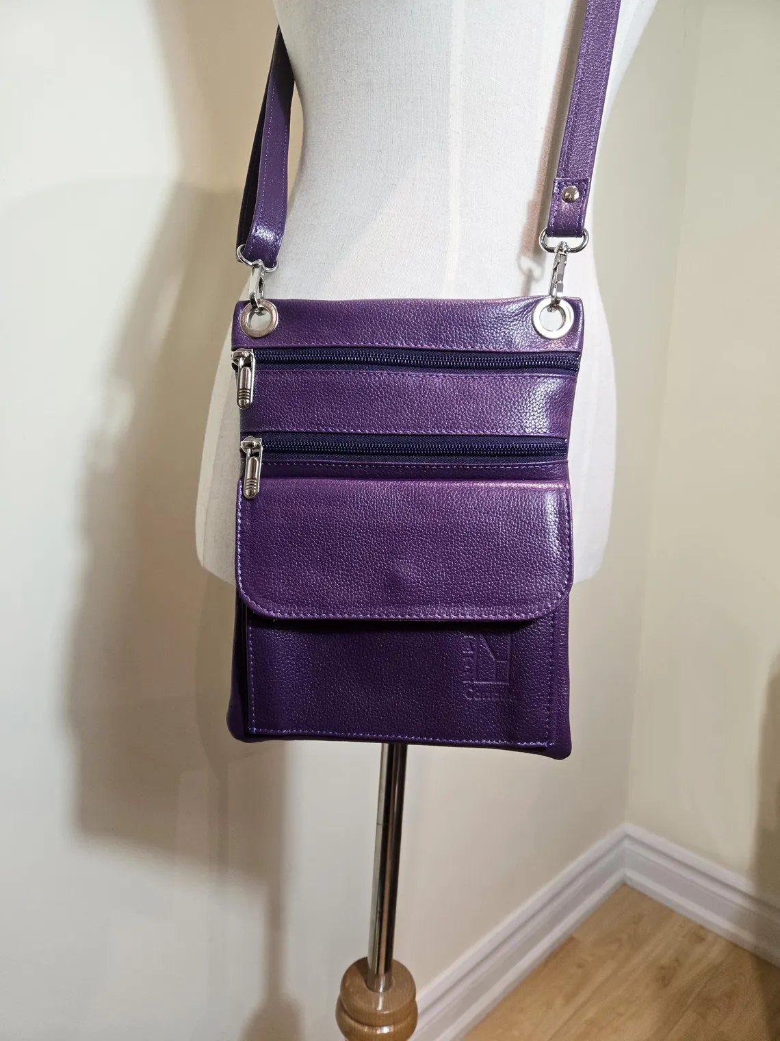 Purple Leather Handbag