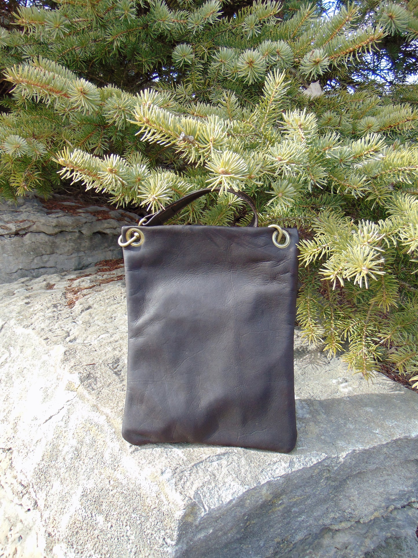 Dark Brown Leather Handbag