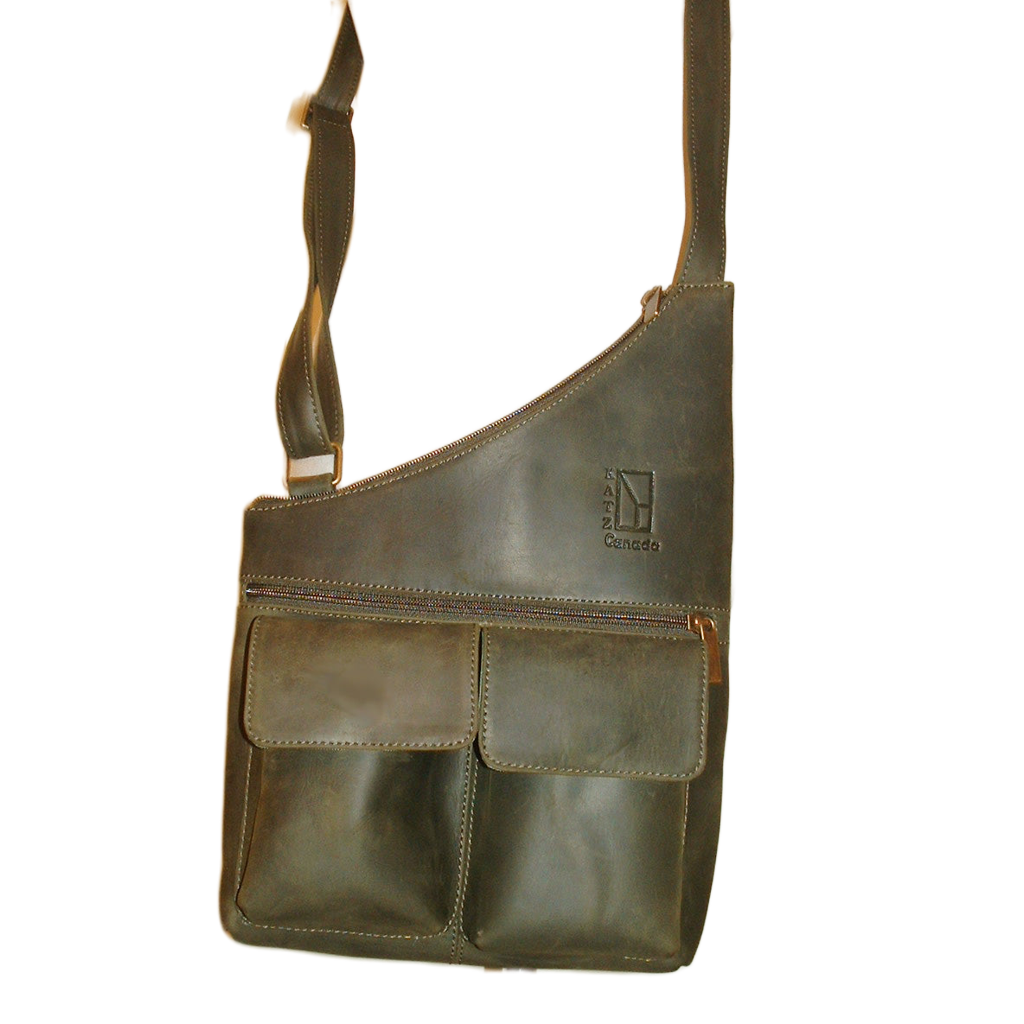 Green Leather Messenger Bag