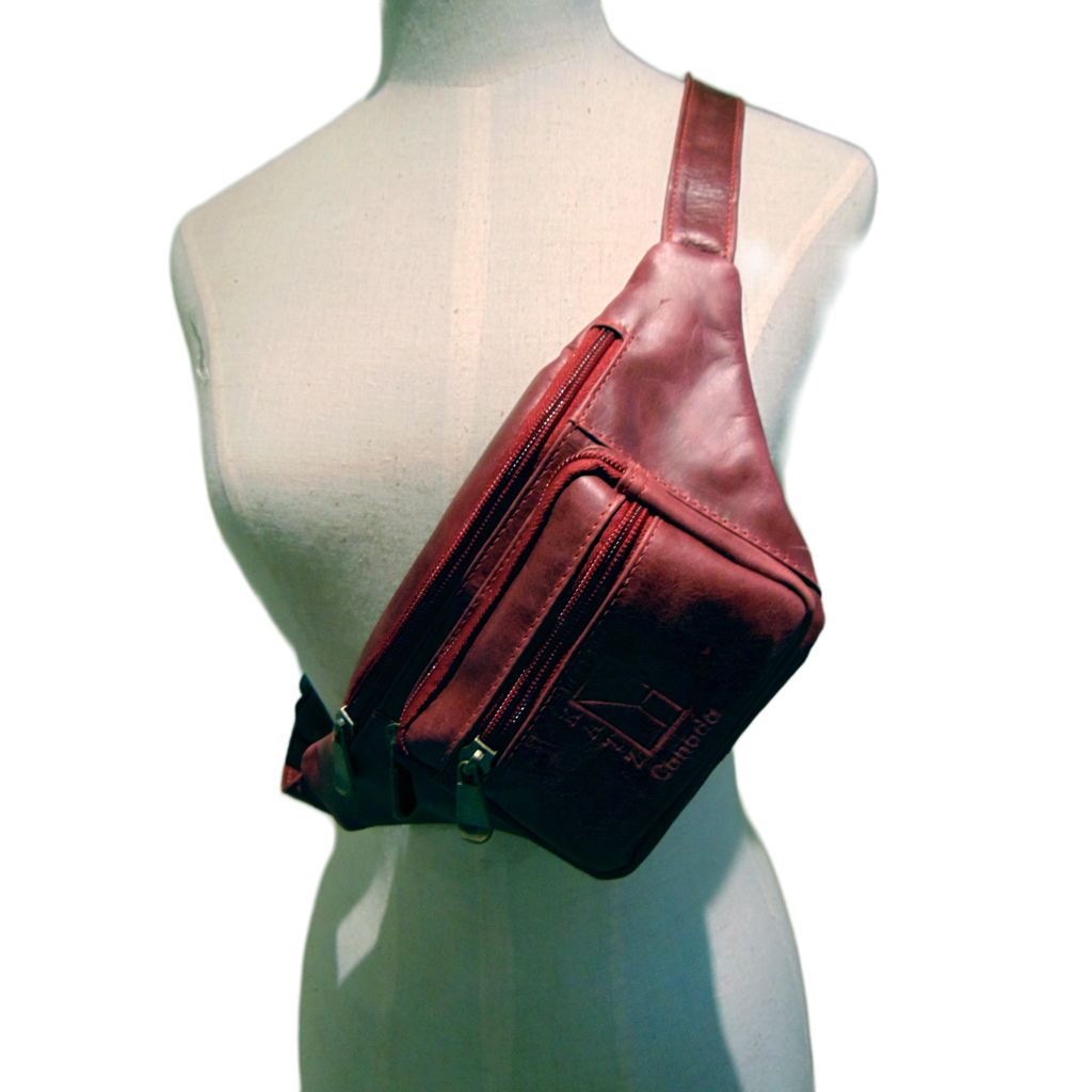 Genuine Leather Fanny Pack Dark Red