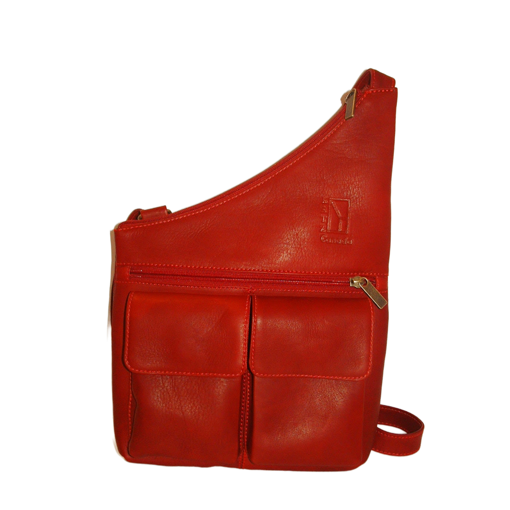 Red Leather Handbag Satchel