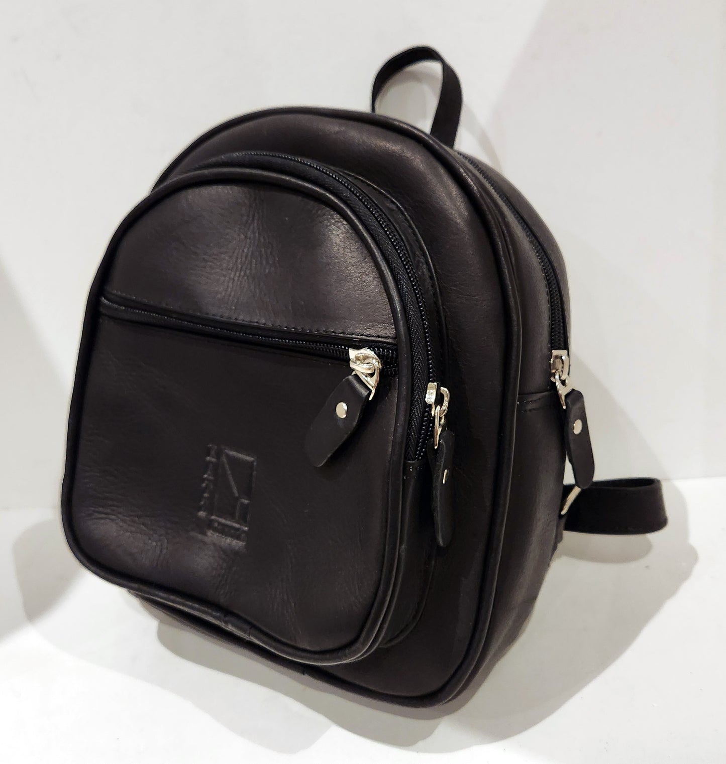Black Leather Rucksack