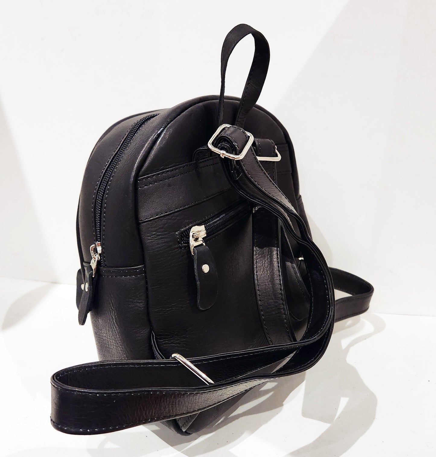 Black Leather Rucksack