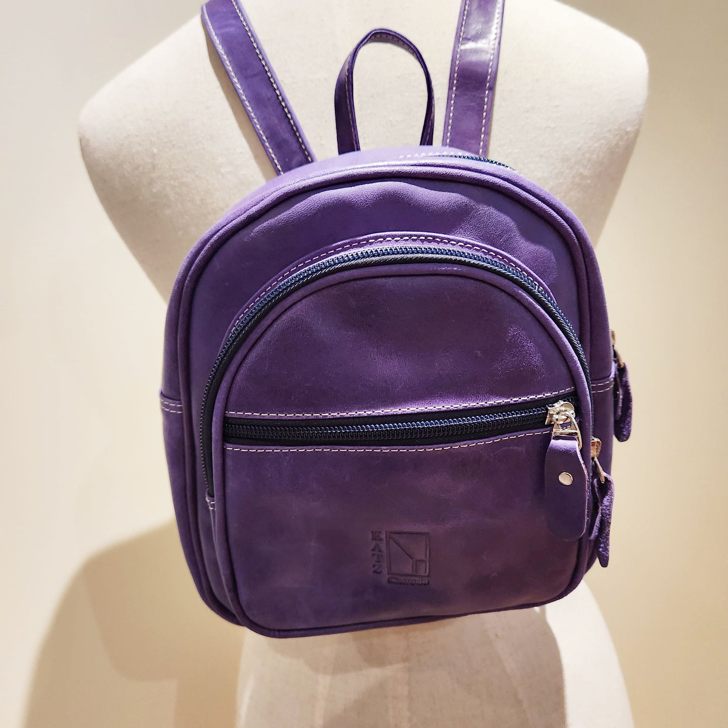 Small Purple Leather Backpack