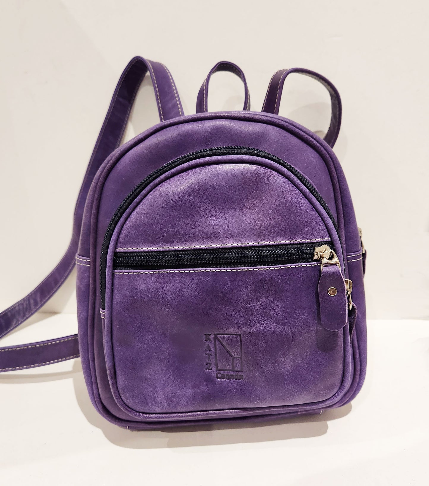 Small Purple Leather Backpack