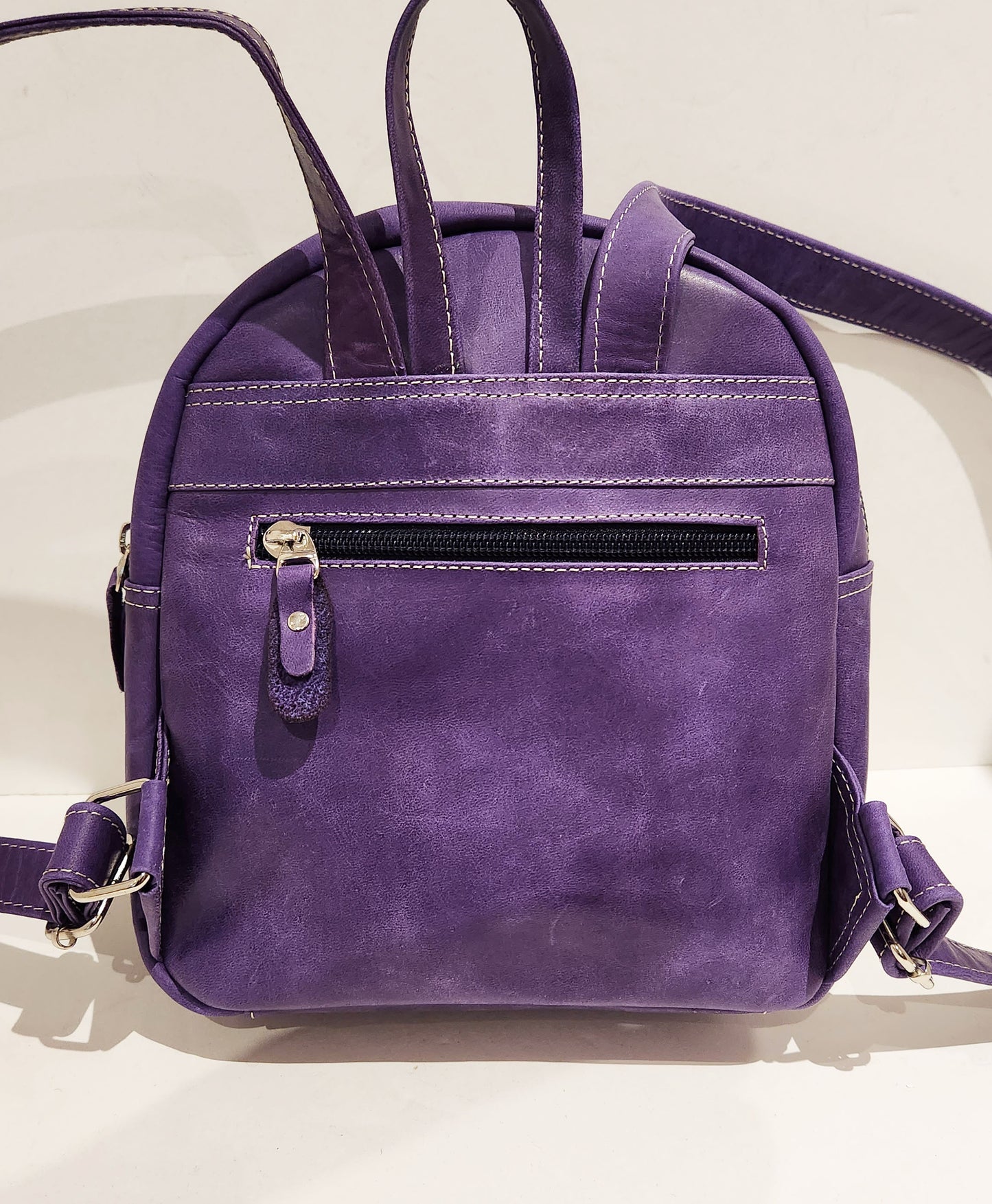 Small Purple Leather Backpack