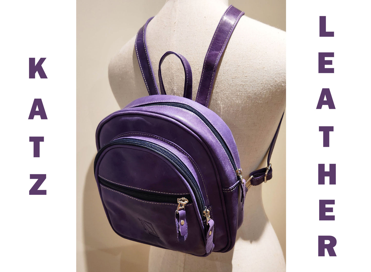 Small Purple Leather Backpack