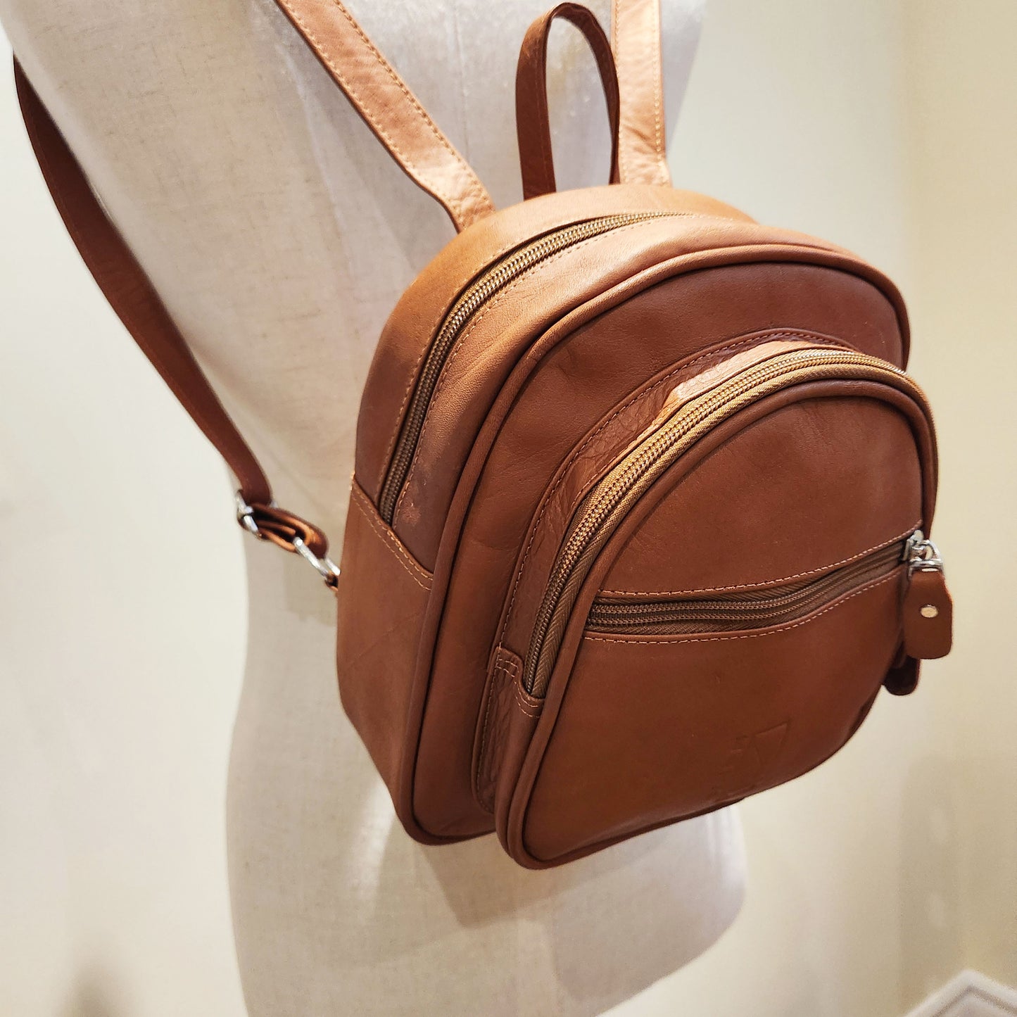 Small Tan Leather Rucksack