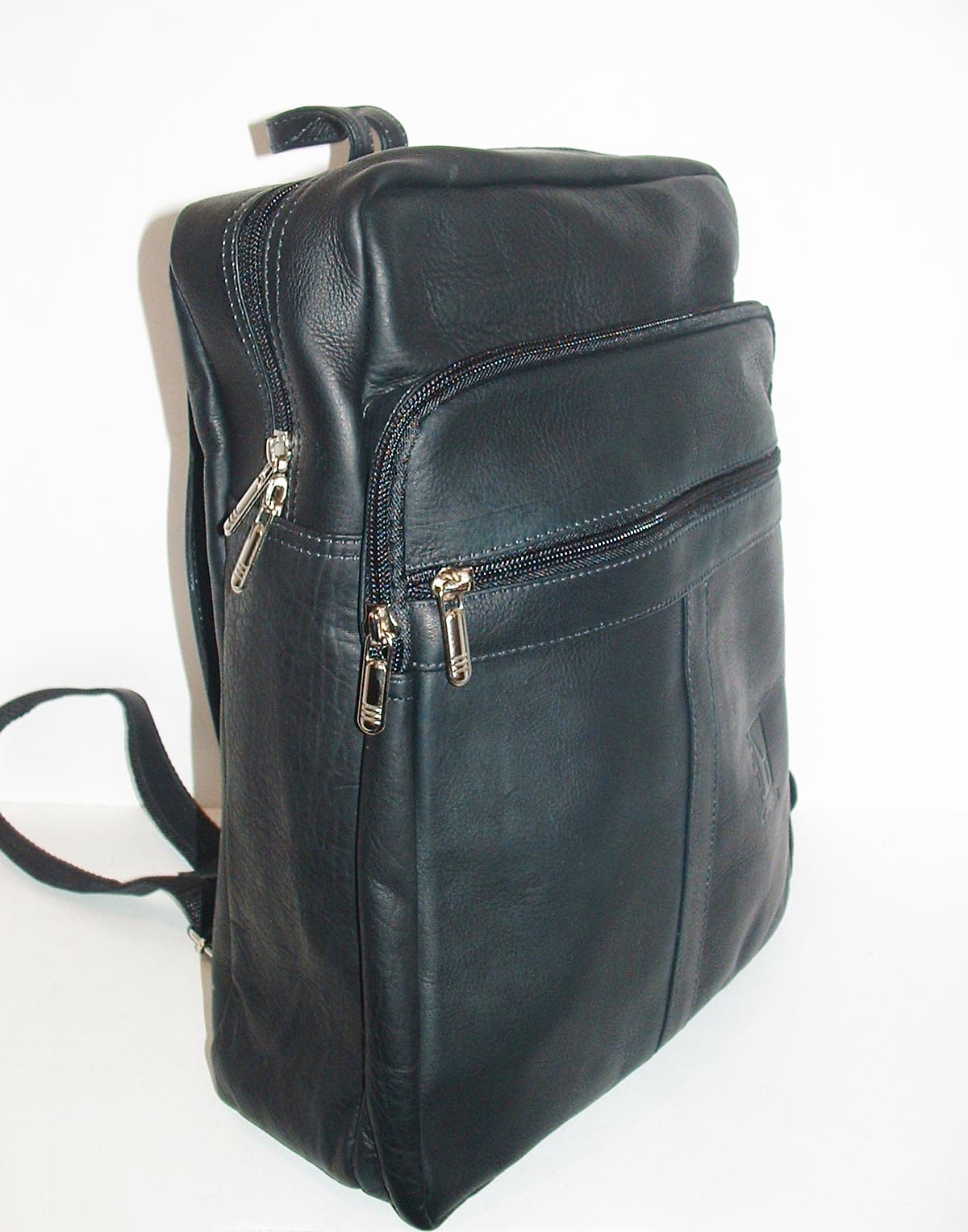 Handmade Black Leather Backpack