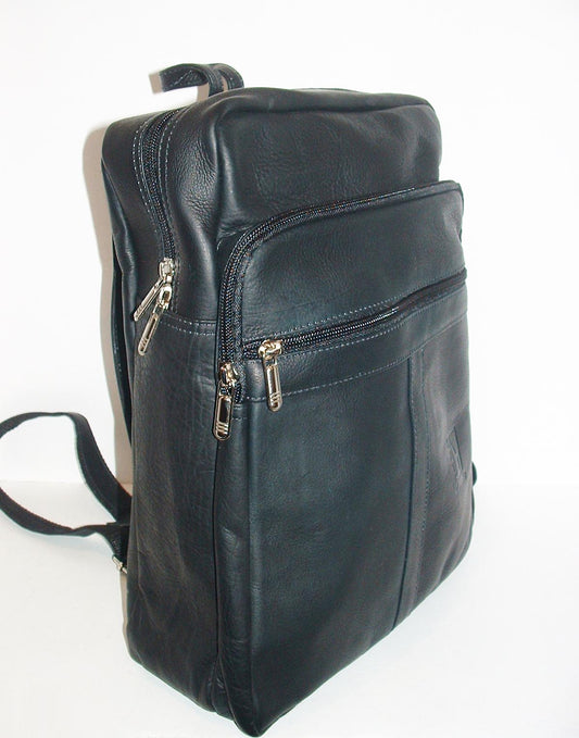 Handmade Black Leather Backpack
