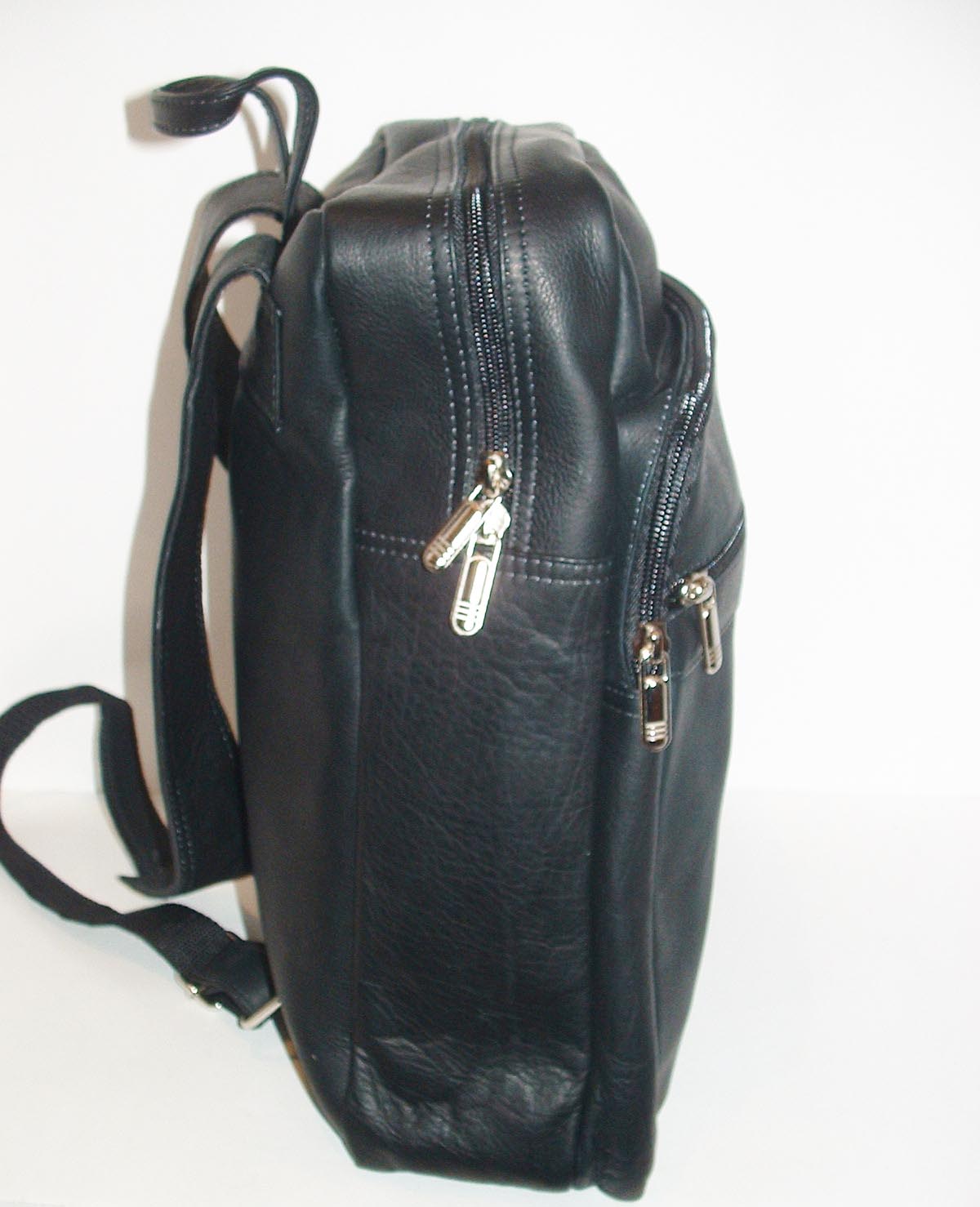 Handmade Black Leather Backpack