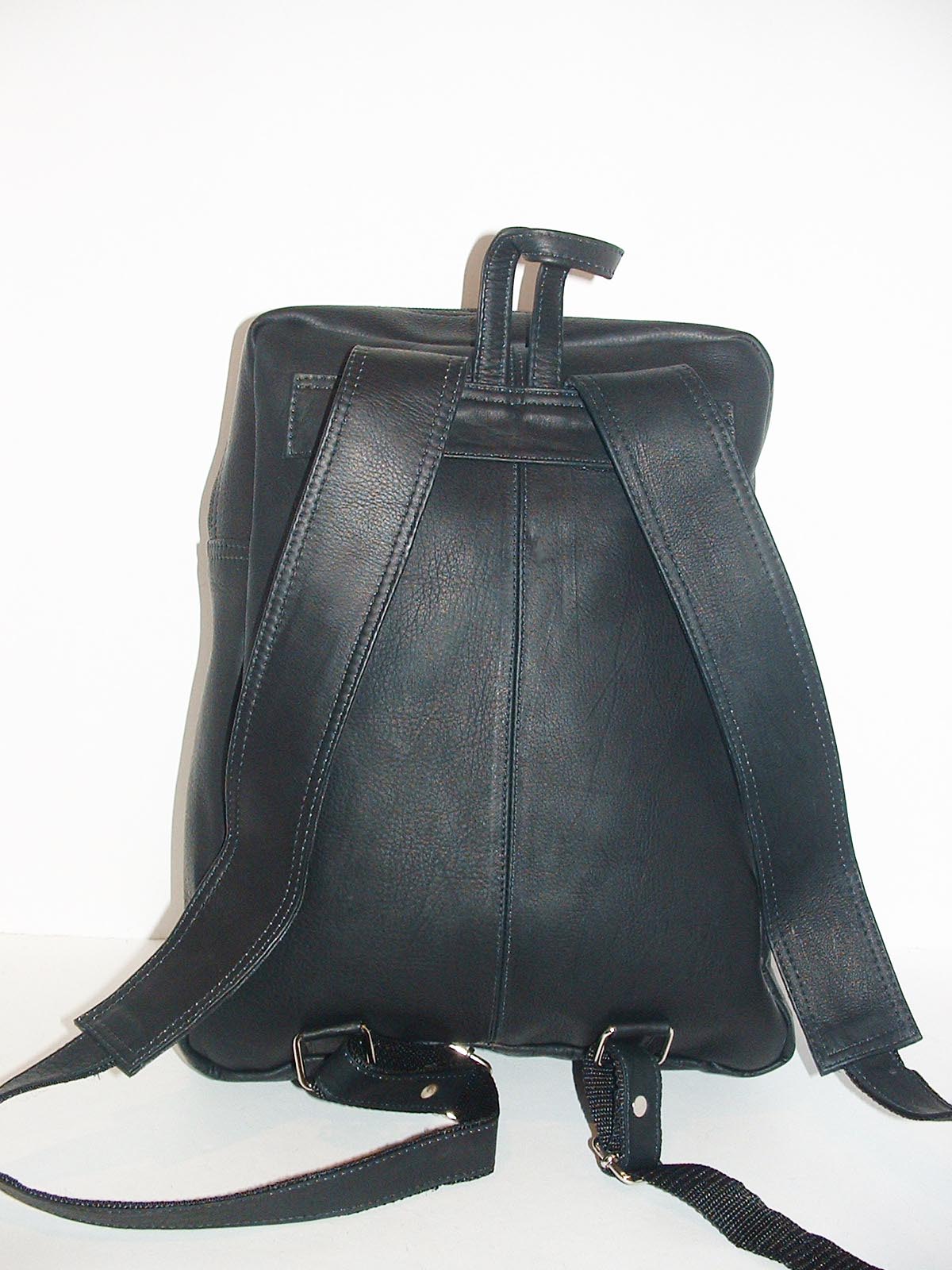 Handmade Black Leather Backpack