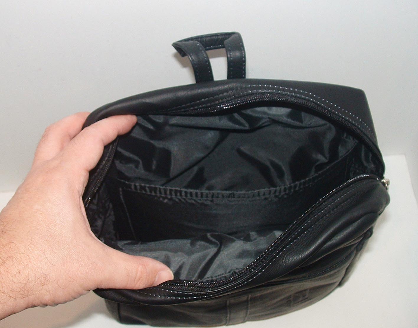 Handmade Black Leather Backpack