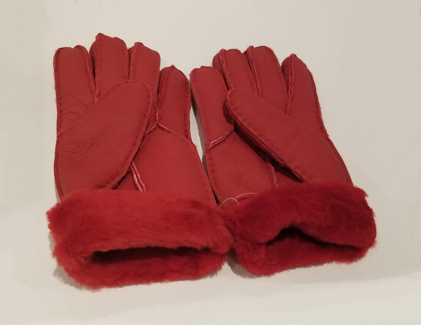 Red Sheepskin Gloves