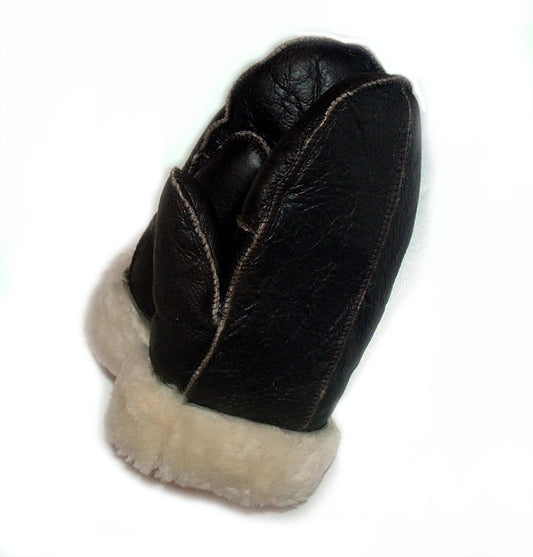 Brown Natural Sheepskin Mittens