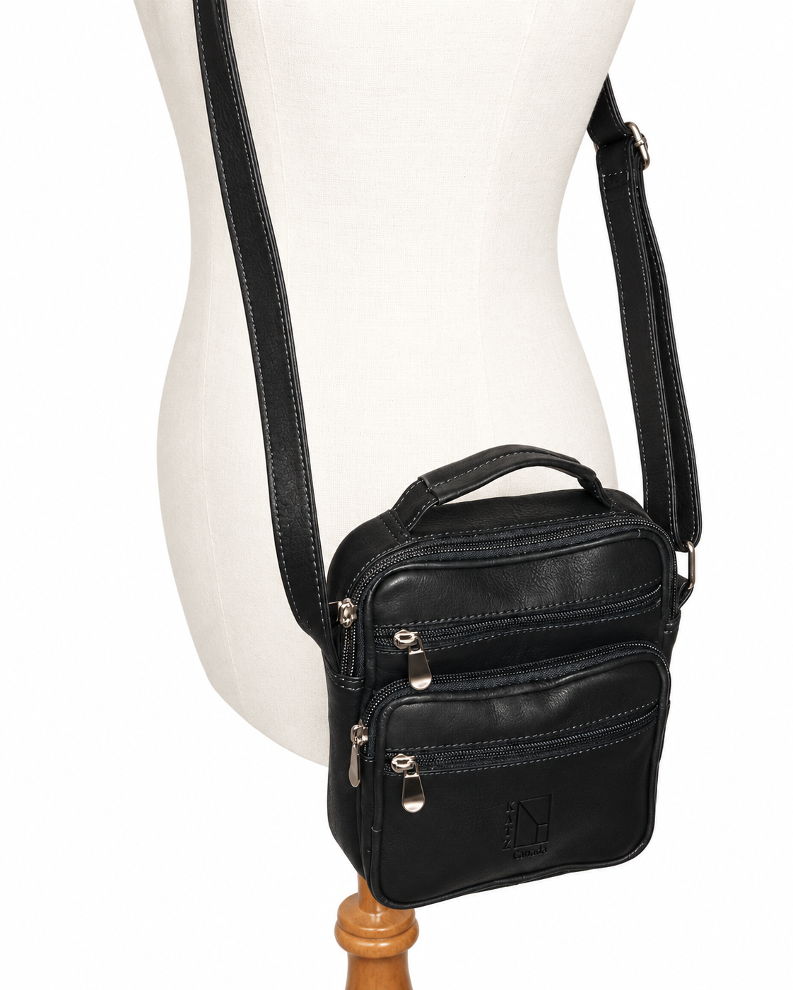 Black Leather Crossbody Bag