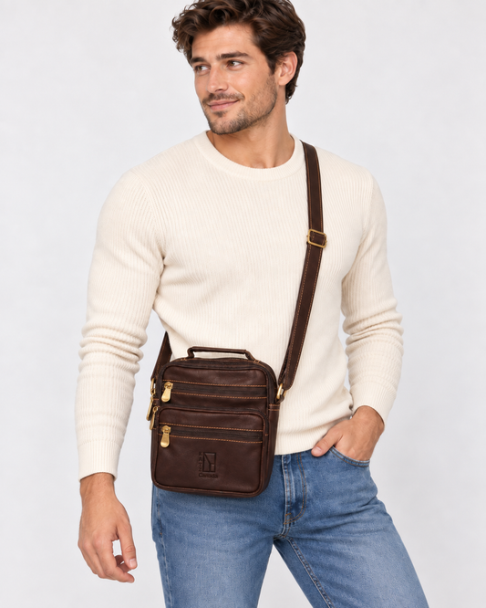 Brown Leather Crossbody Bag