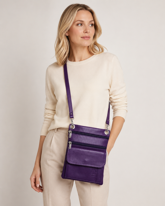 Purple Leather Handbag