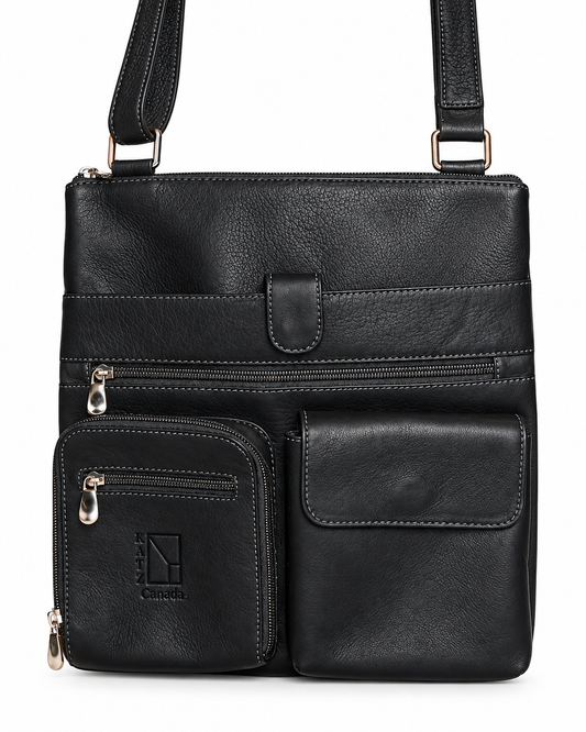 Black Leather Handbag Satchel