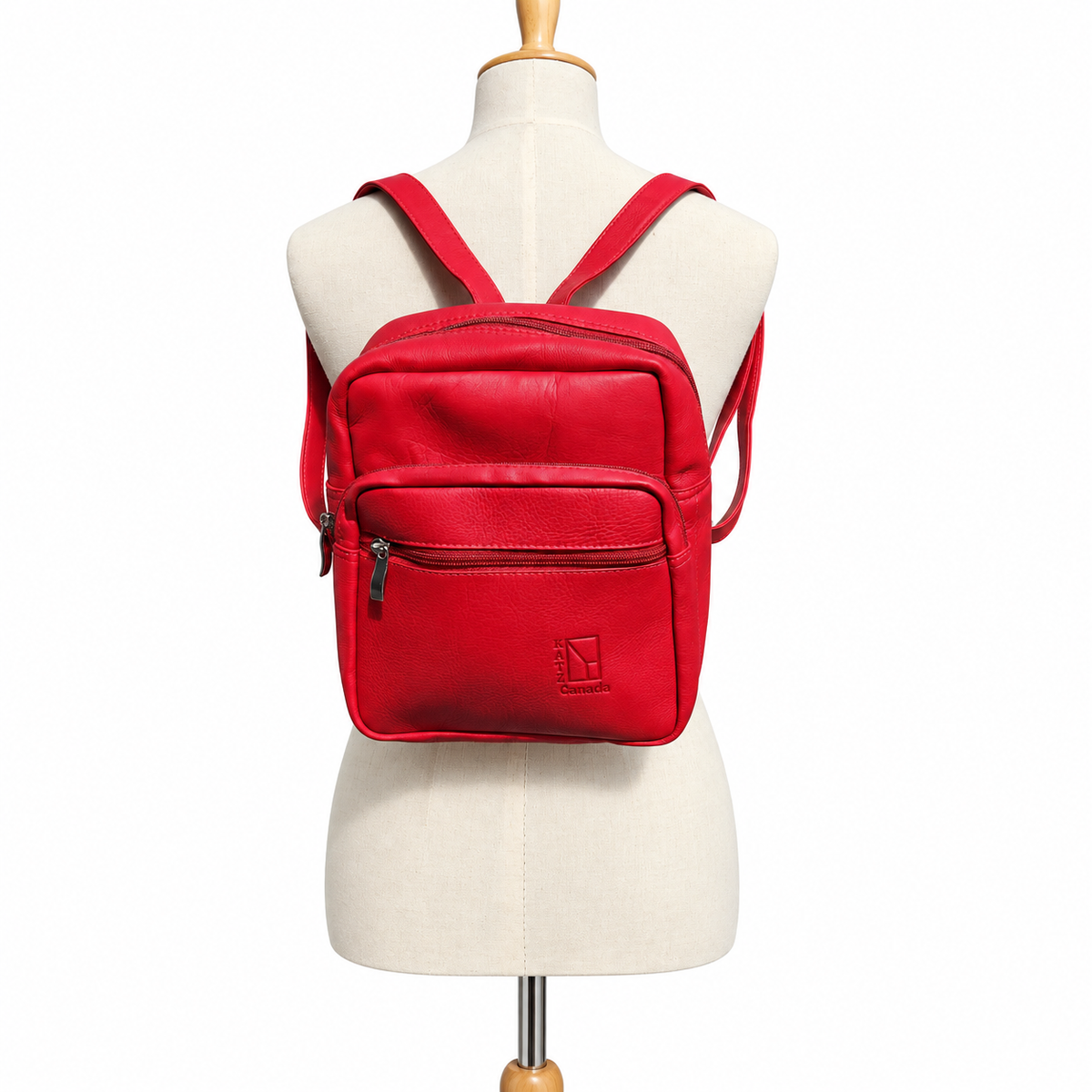 True Red Leather Rucksack Backpack