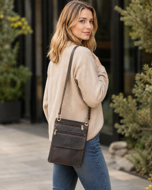 Dark Brown Leather Handbag