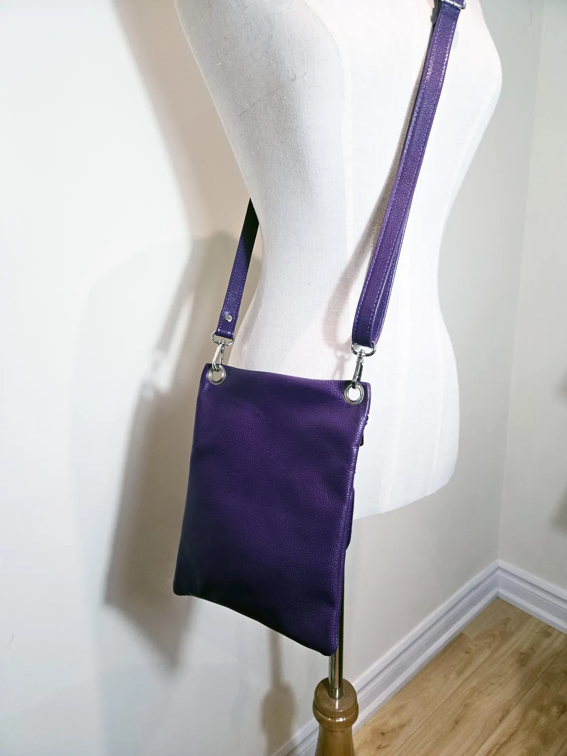 Purple Leather Handbag