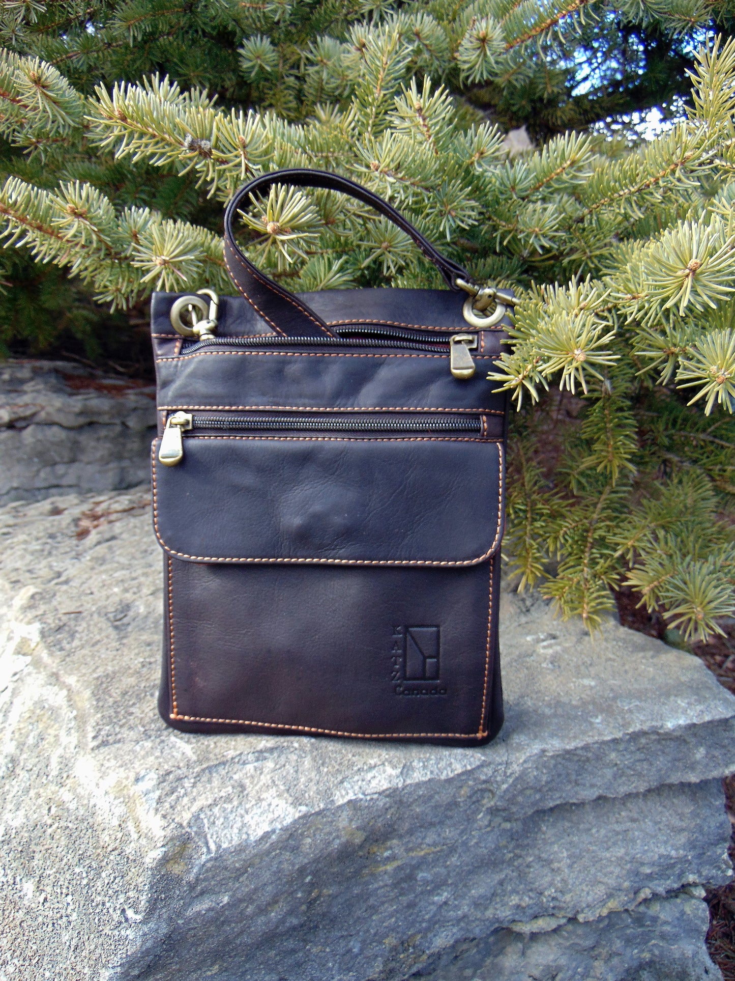 Dark Brown Leather Handbag