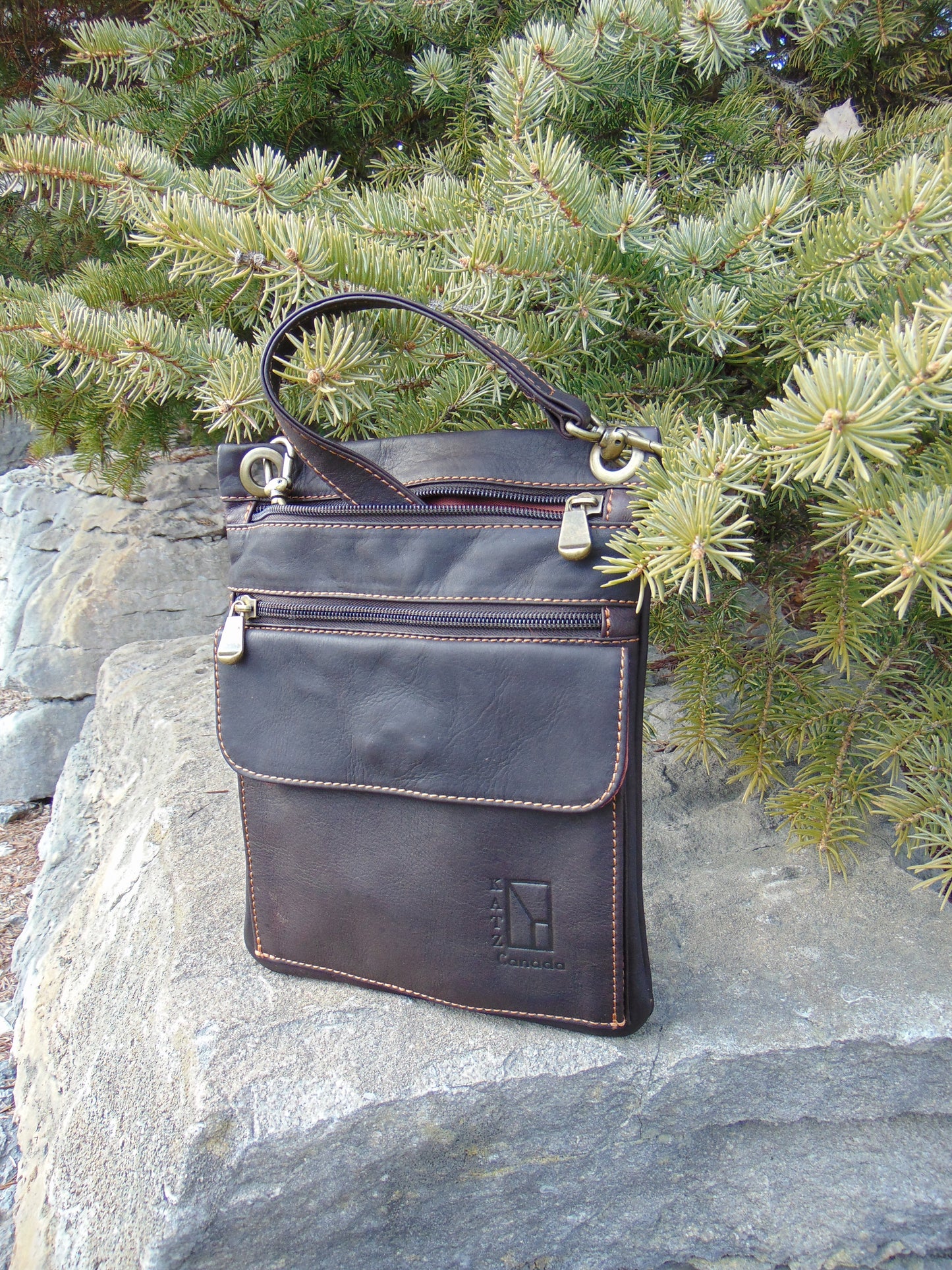 Dark Brown Leather Handbag