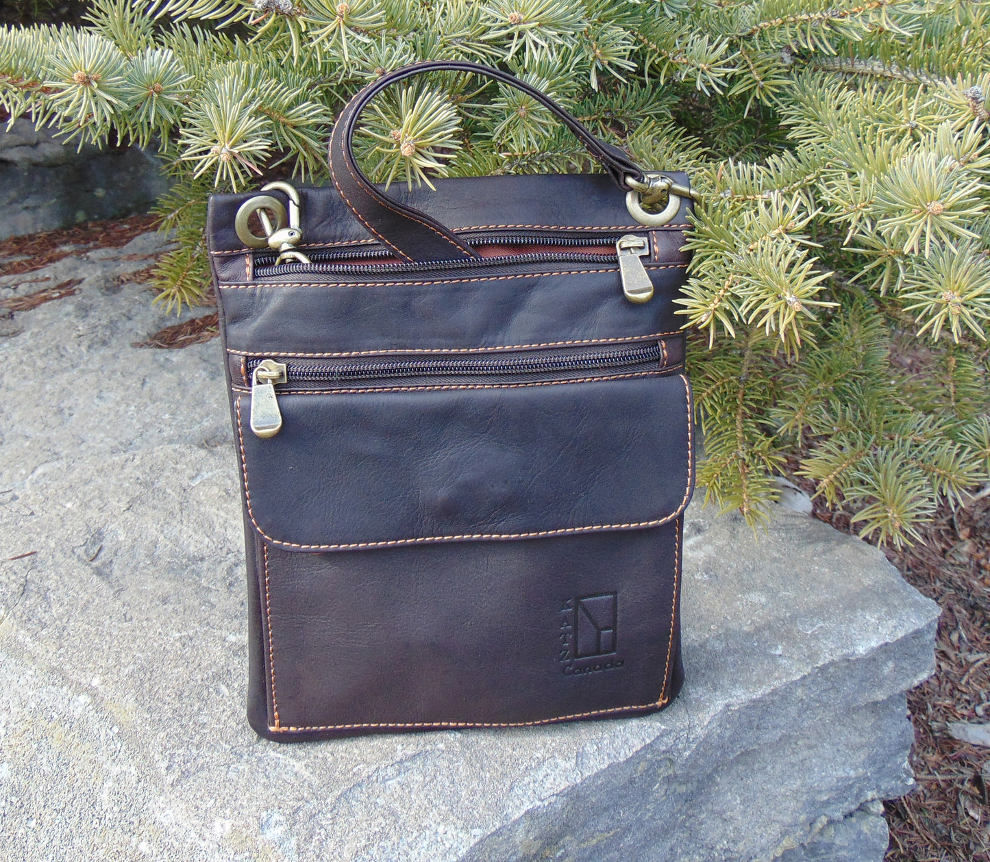 Dark Brown Leather Handbag