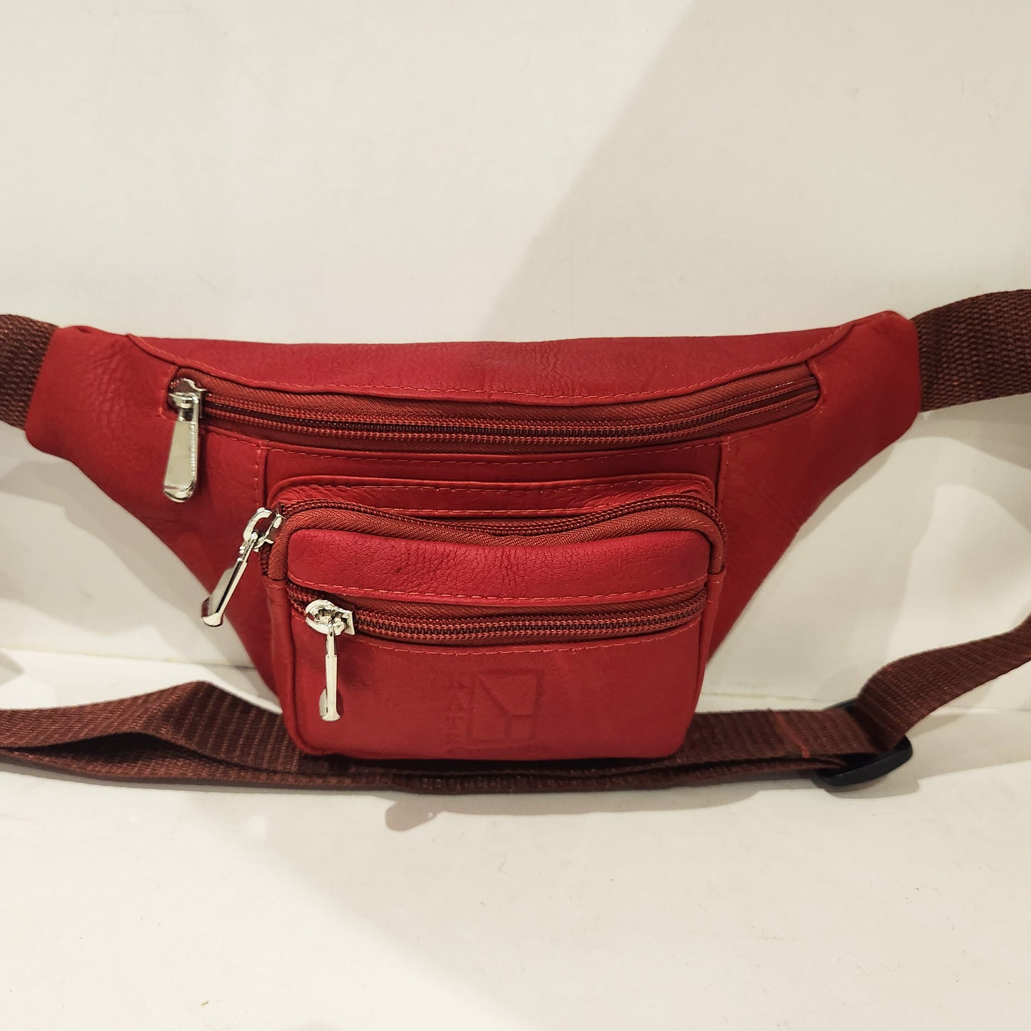 Red Leather Belt Bag Fanny Pack Waist Bag