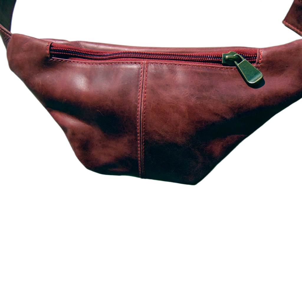 Genuine Leather Fanny Pack Dark Red