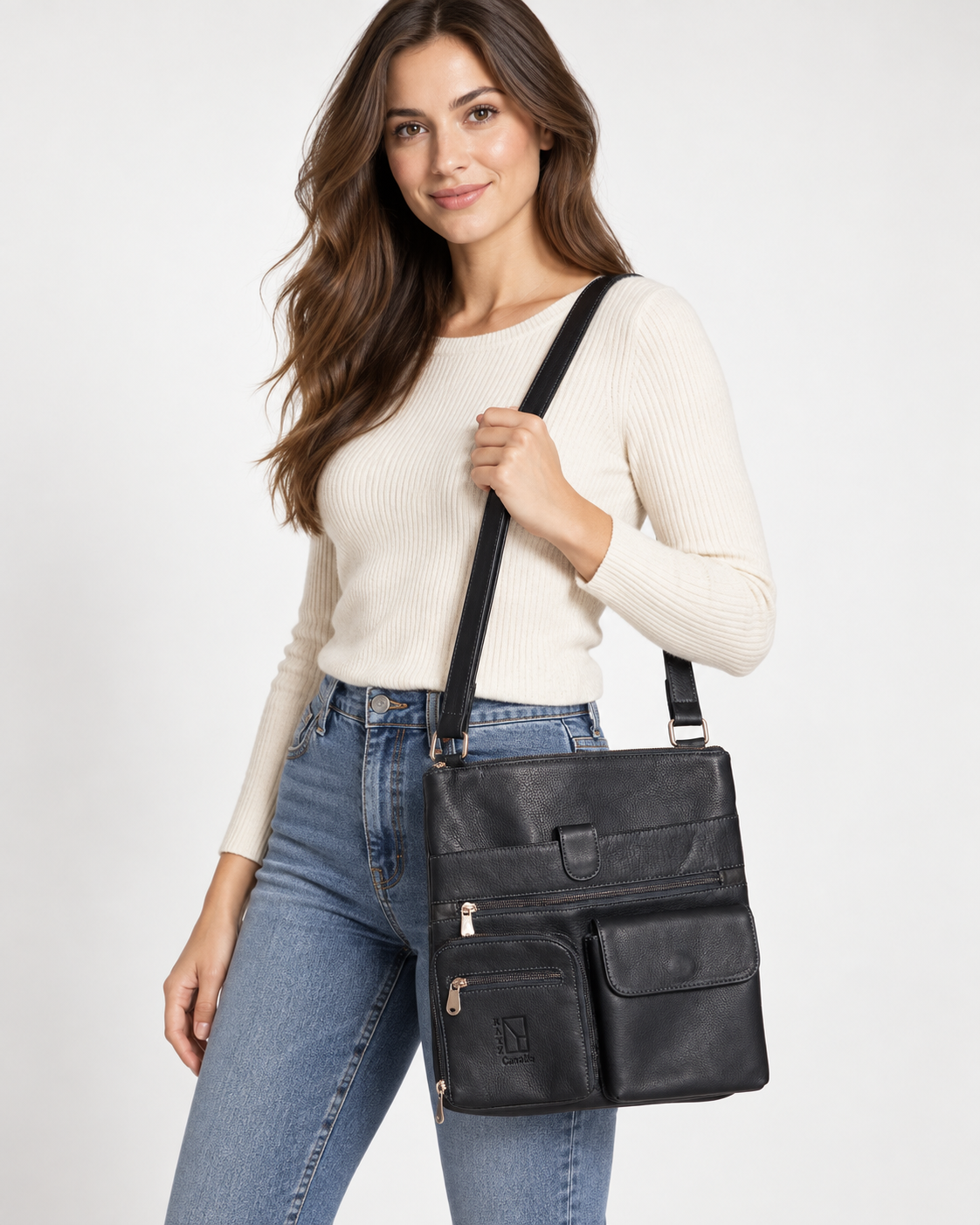 Black Leather Handbag Satchel