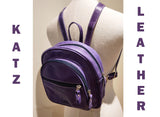 Small PURPLE LEATHER BACKPACK Woman Purse Bag Purple by Katz Women Small Genuine Leather Purple Bag Rucksack handmade purse Gift for women