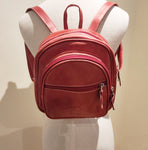 Small Dark Pink LEATHER BACKPACK Woman Purse Bag Red by Katz Women Small Genuine Leather Dark Pink Bag Rucksack handmade purse Gift for women