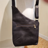 Genuine Leather Crossbody Messenger Bag, Unisex Brown Leather Bag, Leather Handbag Satchel, Handmade by Ben Katz 5 Compartments.