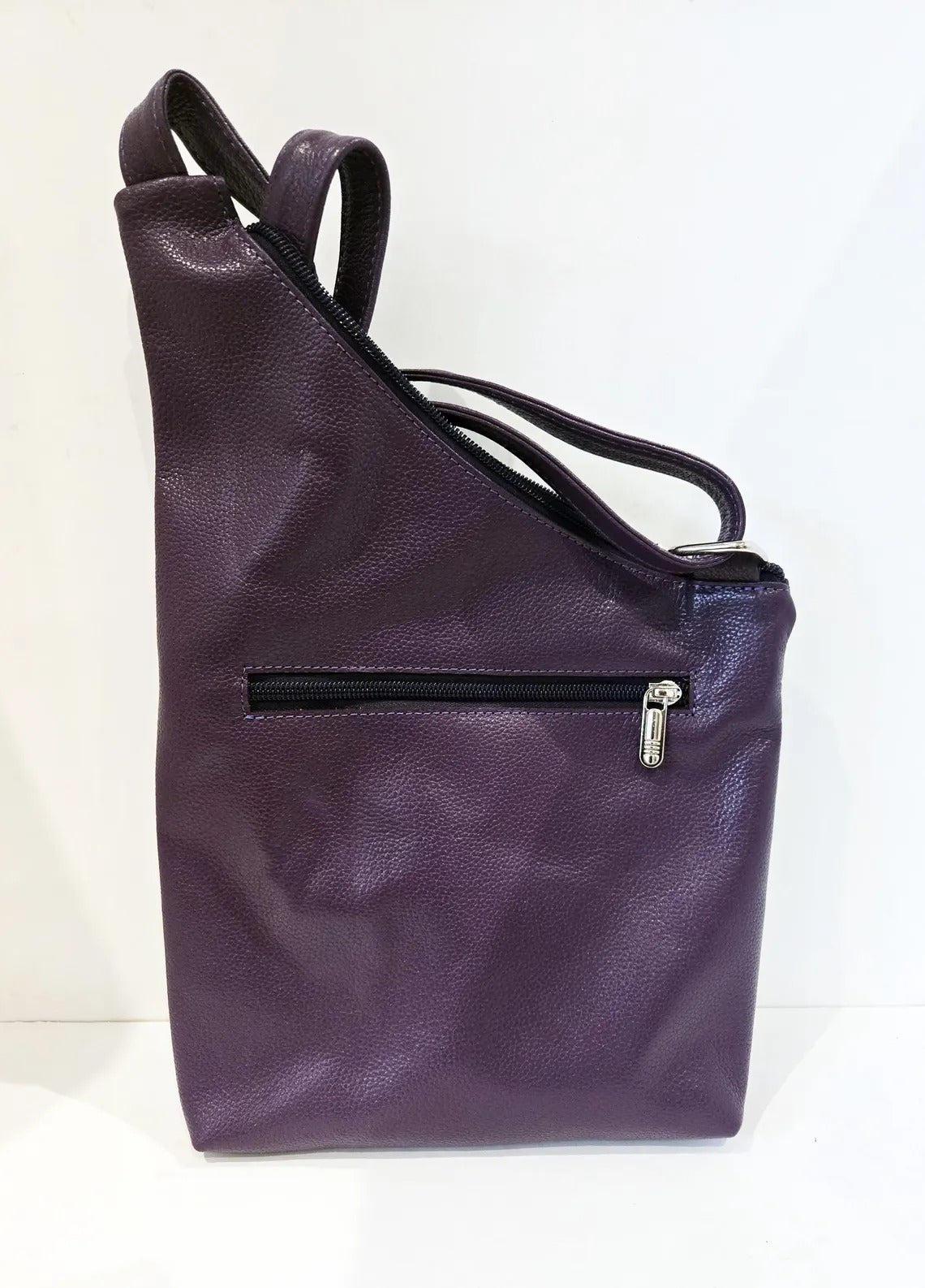 Purple Leather Handbag Satchel