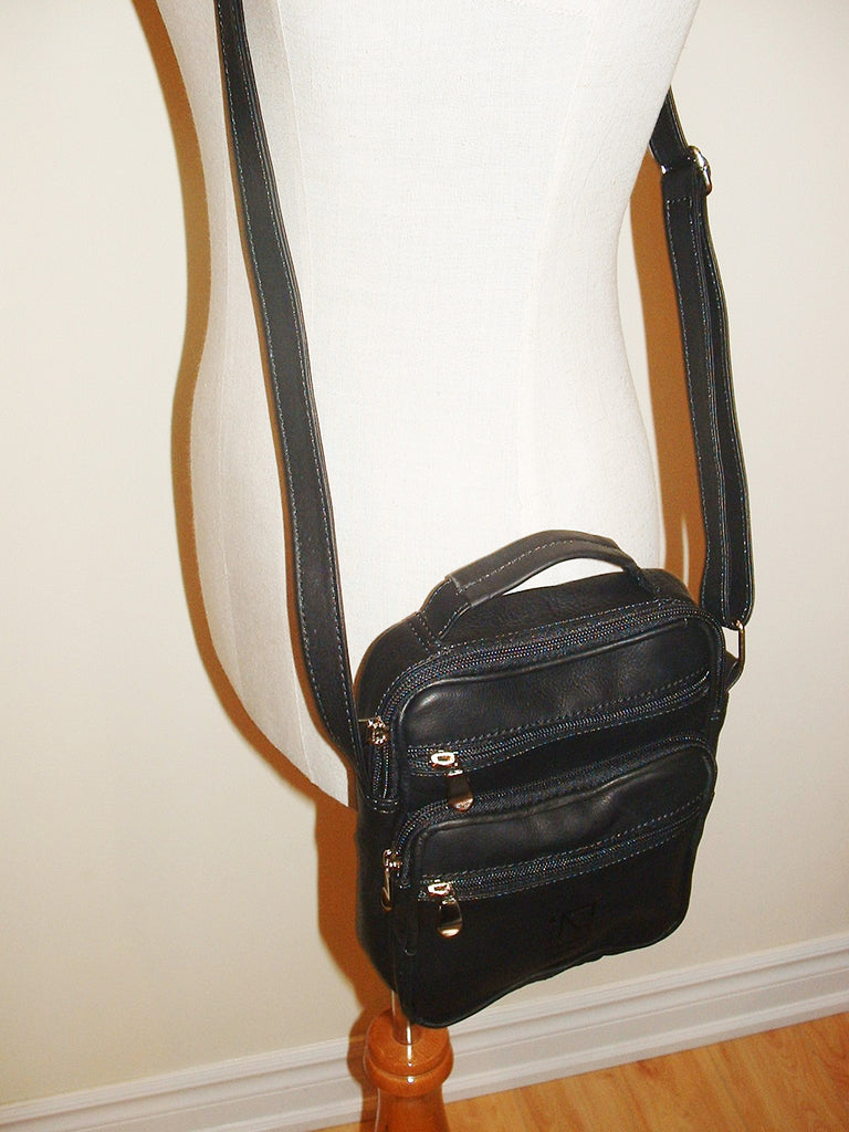 Genuine Black Leather Sling Bag