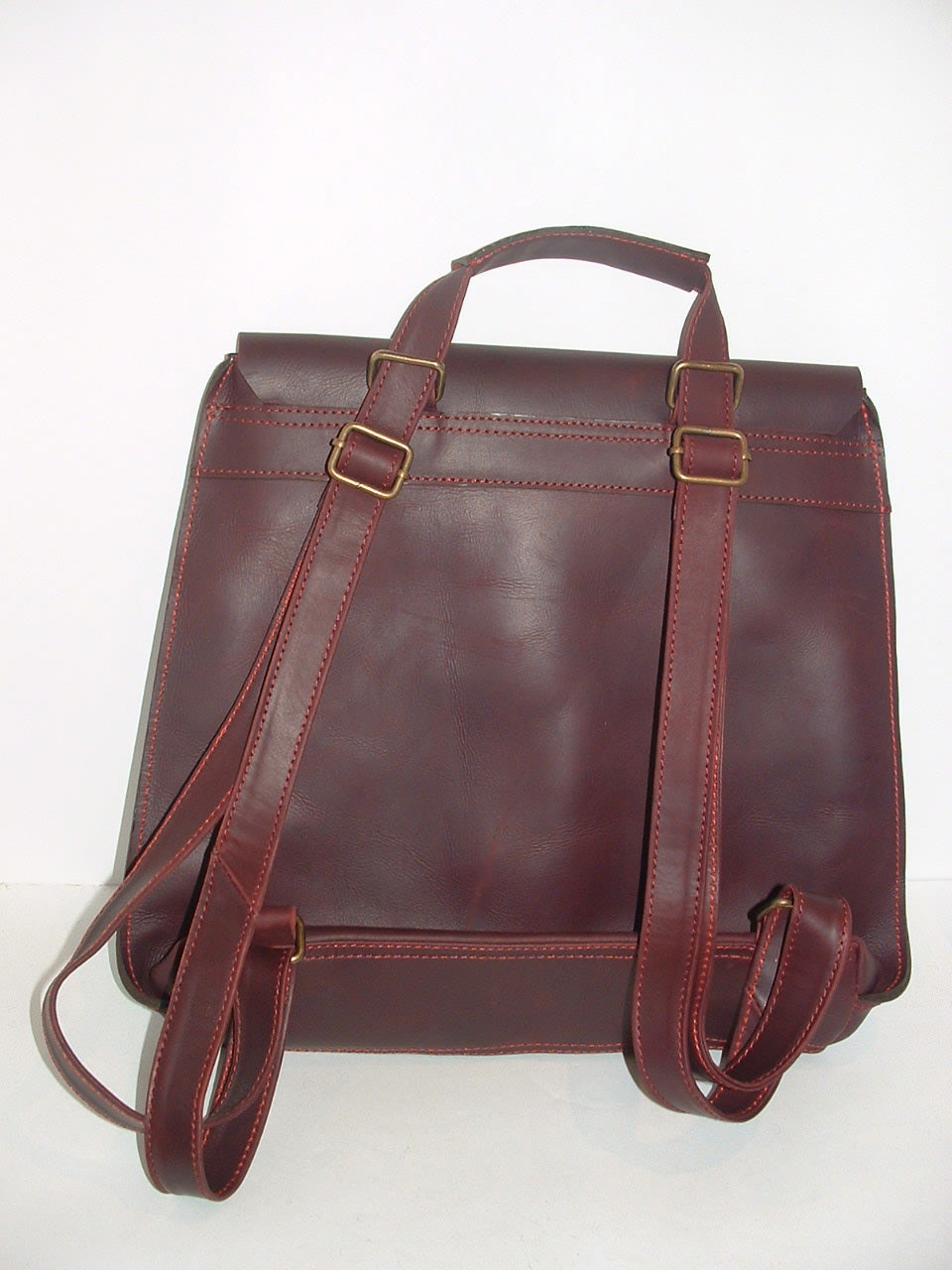 Red Waxed Leather Backpack