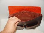 Genuine Waxed Leather Backpack, Unisex , color Eggplant-Red Handmade by Ben Katz