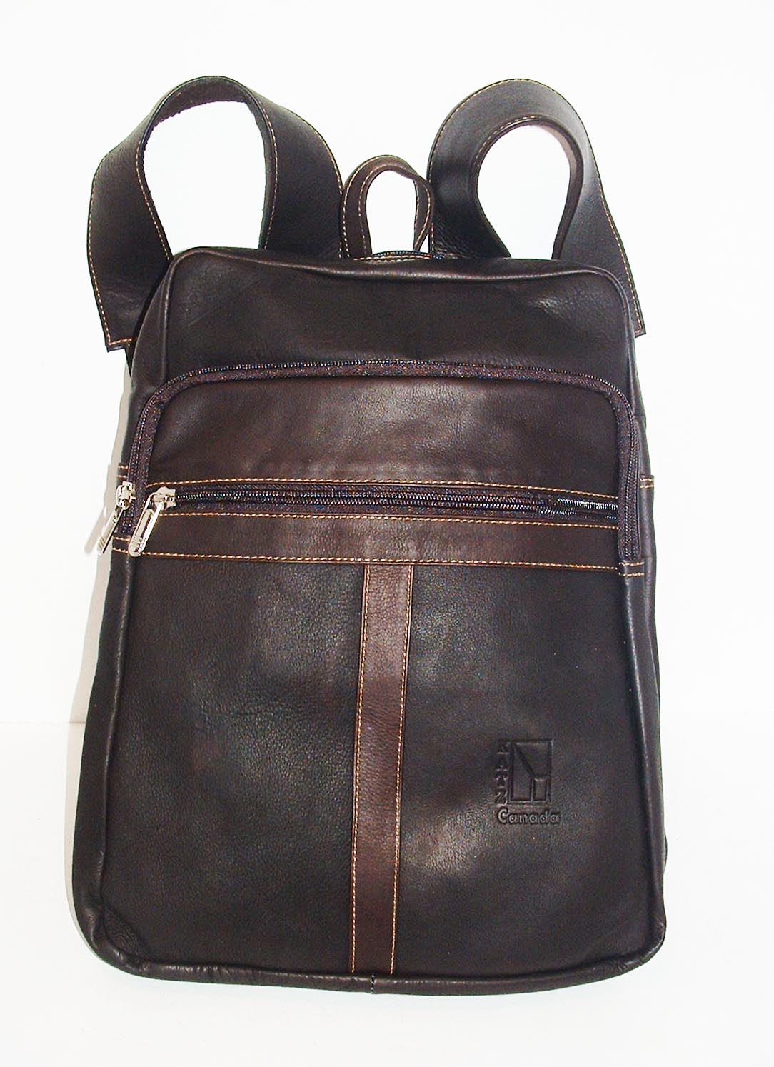 Dark Brown Leather Backpack