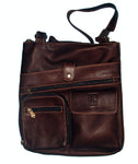 Genuine Leather Crossbody Messenger Bag, Unisex Brown Leather Bag, Leather Handbag Satchel, Handmade by Ben Katz 3 divisions.