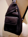 Genuine Small Leather Backpack and Purse Combination, LIGHT and SOFT, Unisex , color BLACK, Handmade by Ben Katz Free Shipping to United States and Canada.