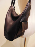 Genuine Small Leather Backpack and Purse Combination, LIGHT and SOFT, color Dark Brown, Handmade by Ben Katz Free Shipping to United States and Canada.