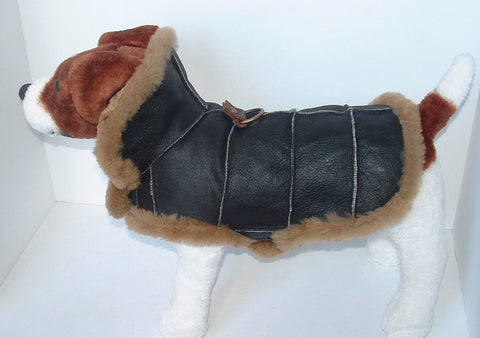 Sheepskin lined discount dog coat