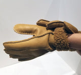 Warm CAMEL BEIGE Sheepskin Shearling Gloves Handmade size S-M