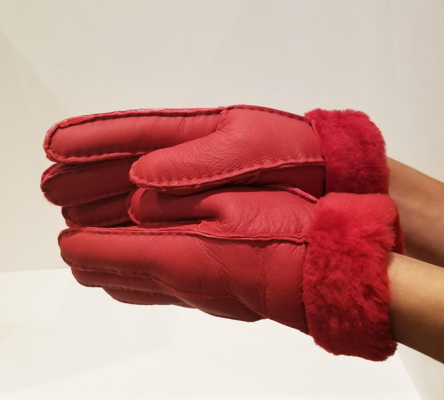 Red Sheepskin Gloves