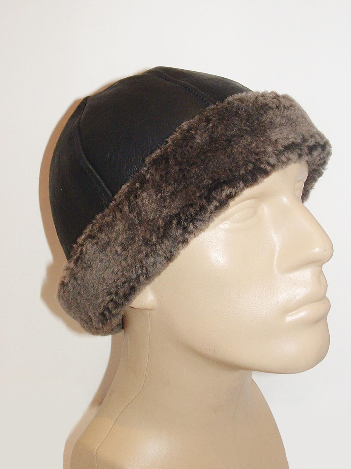 Black Sheepskin Winter Hat
