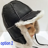 Children's Sheepskin Aviator Hat Real Shearling Warm Handmade Unisex by Katz Leather - Canada