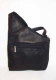 Genuine Leather Crossbody Messenger Bag, Unisex Black Leather Bag, Leather Handbag Satchel, Handmade by Ben Katz 3 divisions.